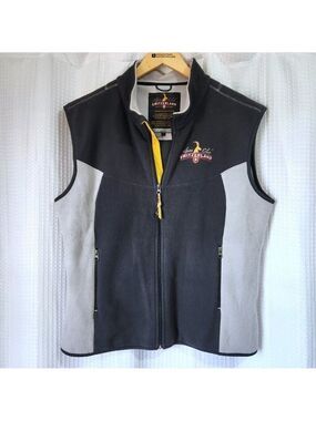 Alpine Club Switzerland Softshell Vest Mens Large Black Grey Fleece Lined Hiking